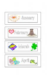 English Worksheet: months of the year classroom cards