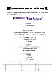 English Worksheet: Eating out