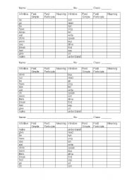 English worksheet: Verb Forms