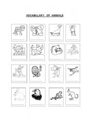 English worksheet: animals