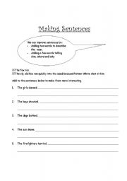 English worksheet: Making Sentences