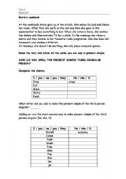 English worksheet: present simple spelling