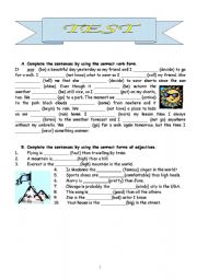 English Worksheet: Grammar revision
