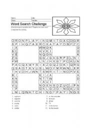 English worksheet: Wordsearch: find the verbs (-ing)