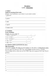 English worksheet: Vocabulary revision