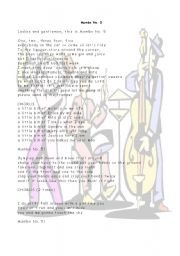 English Worksheet: Mambo Number 5 Lyrics.