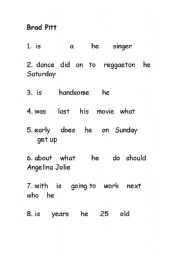 English worksheet: Celebrety Questions to tear apart....