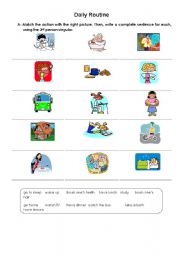 English worksheet: Daily Routine