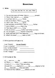 English worksheet: exercises