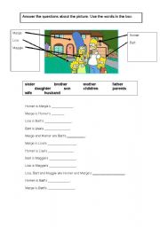 English Worksheet: families - using 