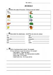 English worksheet: Basic Animals