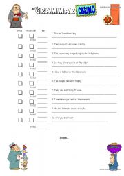 English Worksheet: Grammar Cassino 2