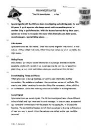 English worksheet: Reading Comprehension FBI