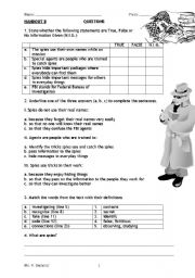 English worksheet: Reading Comprehension FBI questions