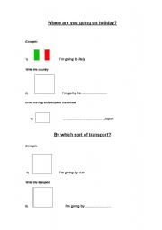 English worksheet: Transport and countries worksheet