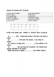 English Worksheet: if clauses when and while