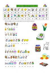 English Worksheet: EASTER CRYPTOGRAM