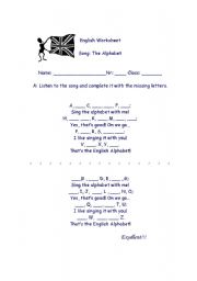 English Worksheet: The alphabet song