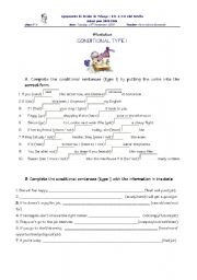 English Worksheet: Conditional type 1