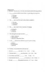 English Worksheet: PRONOUNS