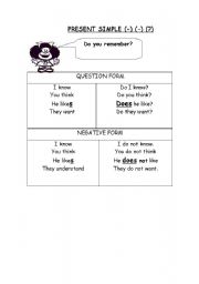 English worksheet: present simple