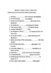 English Worksheet: present simple exercises