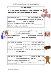 English Worksheet: Past Tense Revision