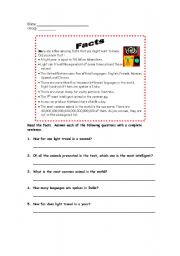 English worksheet: Read the facts