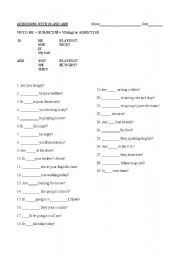 English Worksheet: Questions with is and are