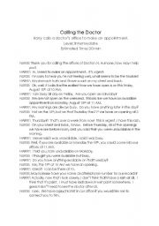 English Worksheet: Calling the Doctor