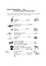 English Worksheet: Comparisons