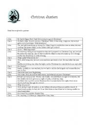 English worksheet: Christmas Disasters