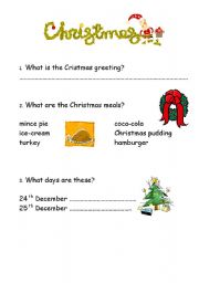 English worksheet: CHRISTMAS QUIZ