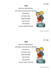 English worksheet: numbers Song