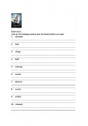 English Worksheet: Lord of the Rings-Reading