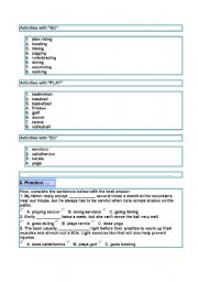 English Worksheet: Do versus Play