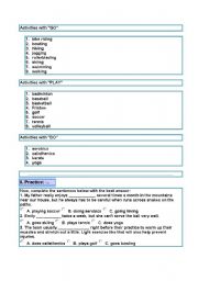 English worksheet: Do versus Play