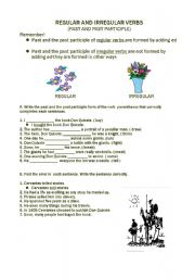 English worksheet: Regular and irregular verbs