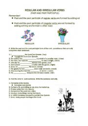 English Worksheet: Regular and irregular verbs