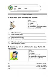 English worksheet: Personal Identification