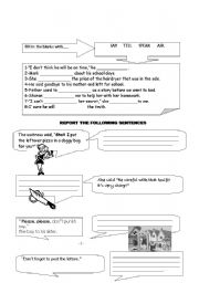 English Worksheet: grammar- reported speech