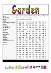 English Worksheet: Gardens wordsearch