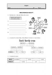 English worksheet: Family