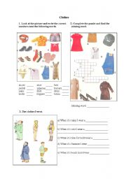 English worksheet: Clothes