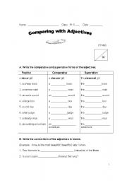 English worksheet: Comparative adjectives