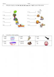 English Worksheet: Long Vowel Phonics Review