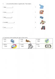 English Worksheet: Long vowel phonics review worksheet