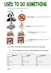 English Worksheet: used to do something