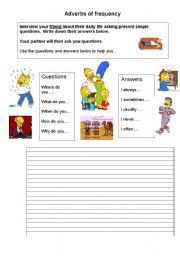 English Worksheet: Adverbs of frequency