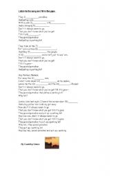 English Worksheet: Big Yellow Taxi